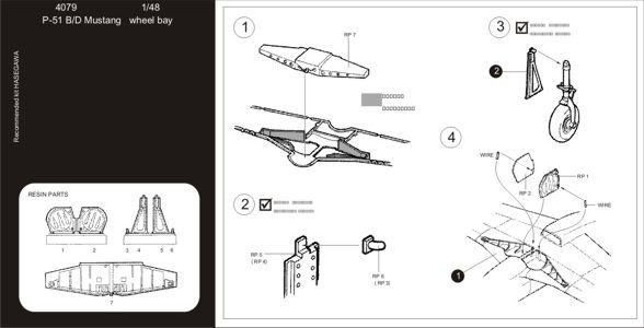 Aires 4219 P-51D Mustang wheel bay 1/48 TAMIYA