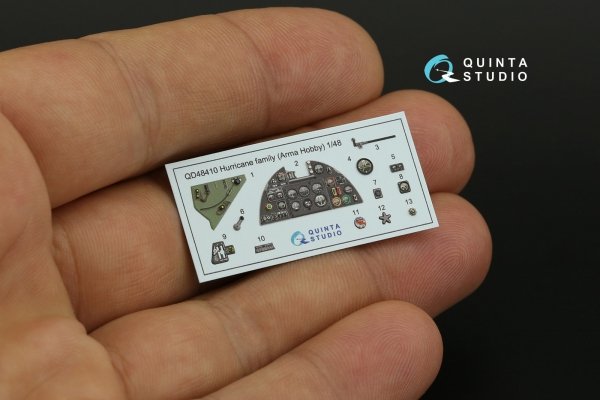 Quinta Studio QD48410 Hurricane family 3D-Printed &amp; coloured Interior on decal paper (Arma Hobby) 1/48