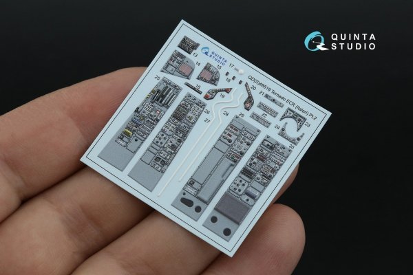 Quinta Studio QDS+48519 Tornado ECR 3D-Printed coloured Interior on decal paper (Italeri) (small version) (with 3D-printed resin parts) 1/48
