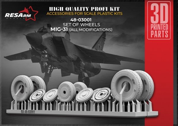 RESArm 48-03001 MIG 31 - Wheels under load (3D resin printing) 1/48