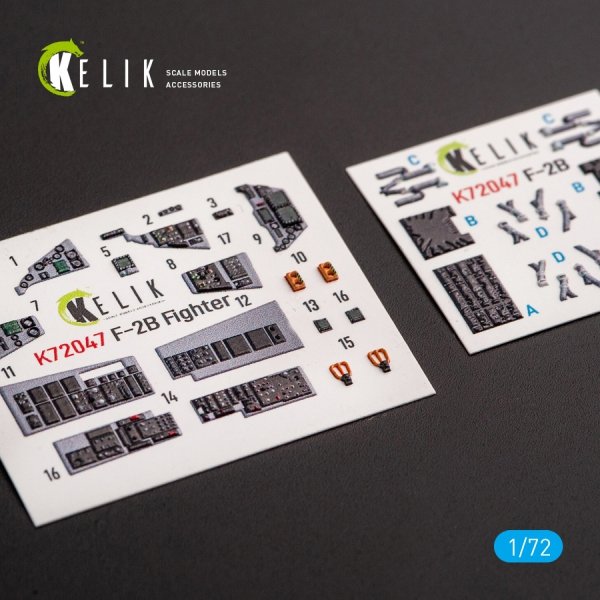 Kelik K72047 JASDF F-2B Fighter  interior 3D decals for FineMolds kit (1/72)