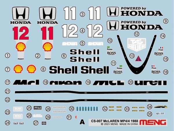 Meng Model CS-007 McLaren MP4/4 1988 1/24