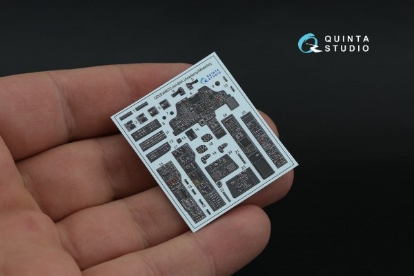 Quinta Studio QDS-48572 AH-64A 3D-Printed &amp; coloured Interior on decal paper (Academy/Modelist) (small version) 1/48