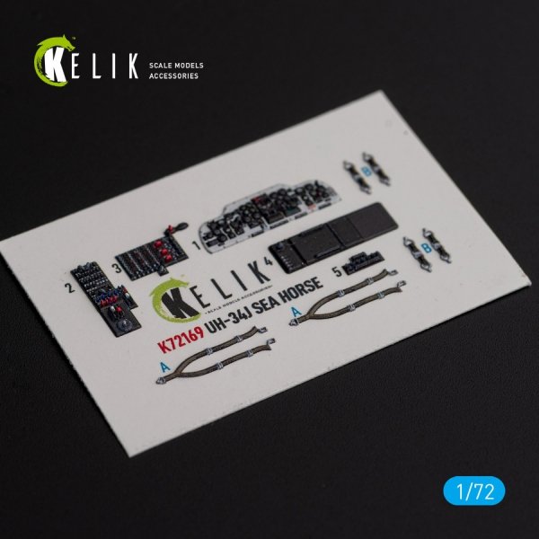 Kelik K72169 UH-34J SEA HORSE - interior 3D decals for Italeri kit (1/72)