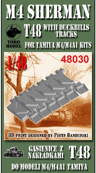 Toro 48030 M4 Sherman T48 with Duckbills Tracks for Tamiya M4/M4A1 Kits 1/48