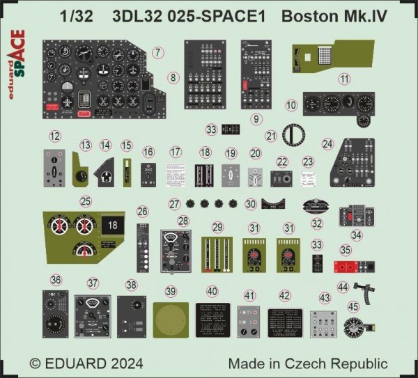 Eduard 3DL32025 Boston Mk. IV SPACE HONG KONG MODELS 1/32