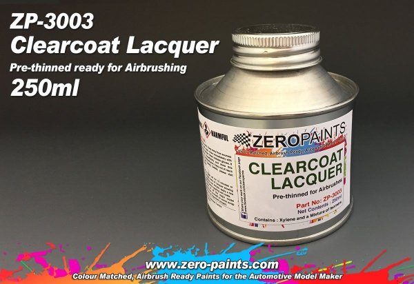 Zero Paints ZP-3003 Clearcoat Lacquer 250ml - Pre-thinned ready for Airbrushing