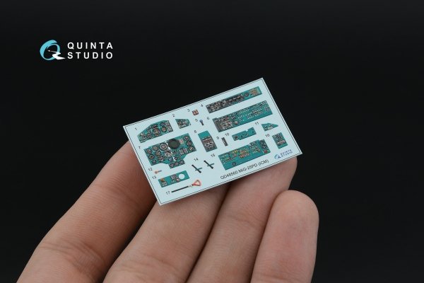 Quinta Studio QD+48560 MiG-25PD 3D-Printed &amp; coloured Interior on decal paper (ICM) (with 3D-printed resin parts) 1/48
