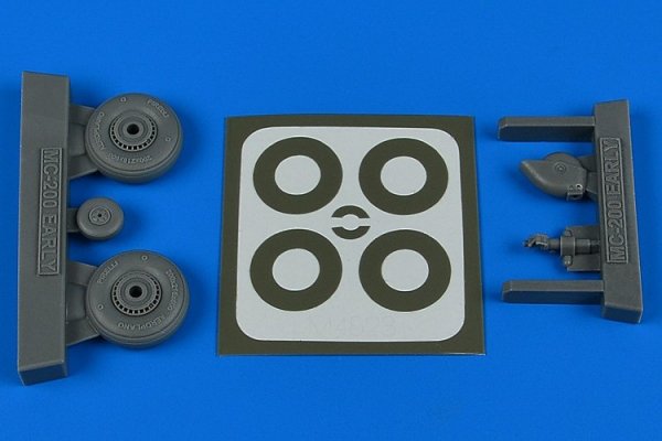 Aires 4823 Macchi Mc.200 - early wheels &amp; paint masks 1/48 ITALERI / TAMIYA