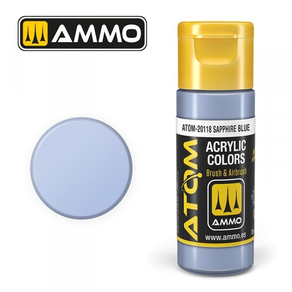 AMMO of Mig Jimenez 20118 ATOM COLOR Sapphire Blue 20ml