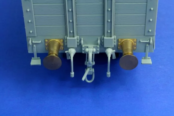 RB Model 35A08 Railroad round buffer turned and photo etch brass kit set contains two buffers 1/35