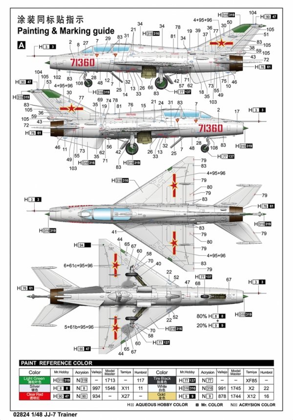 Trumpeter 02824 JJ-7 Trainer 1/48