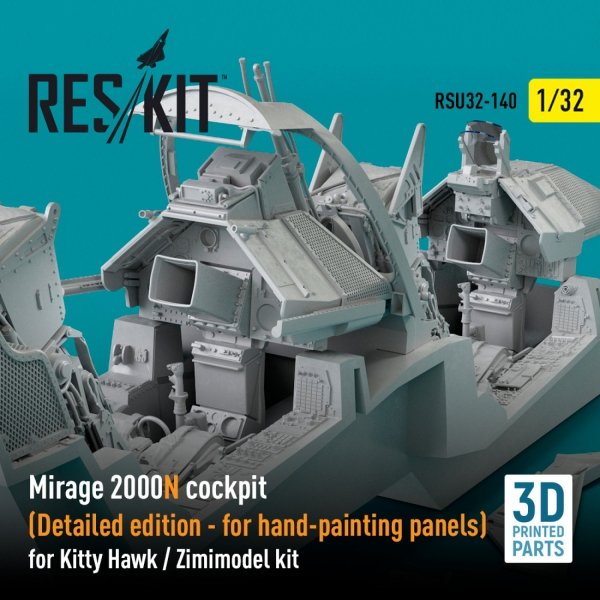 RESKIT RSU32-0140 MIRAGE 2000N COCKPIT (DETAILED EDITION) FOR KITTY HAWK / ZIMIMODEL KIT (3D PRINTED) 1/32