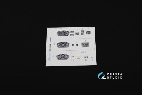 Quinta Studio QD35002 GAZ-66 Family 3D-Printed &amp; coloured Interior on decal paper (for Trumpeter kits) 1/35