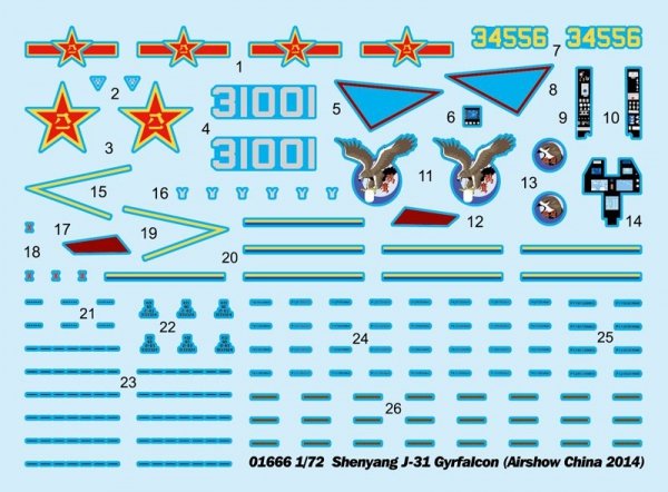 Trumpeter 01666 Shenyang J-31 Gyrfalcon (Airshow China 2014) (1:72)