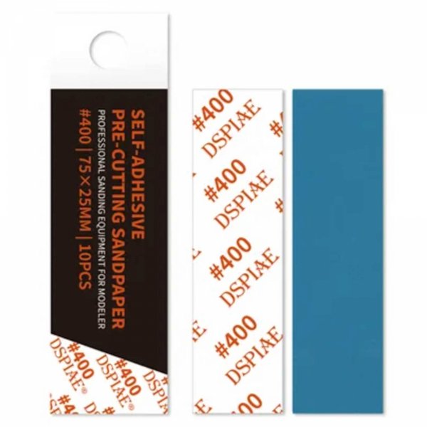 DSPIAE DSP-400 Reusable Self-Adhesive Sandpaper #400 / Samoprzylepny papier ścierny wielokrotnego użytku #400 (75 x 25 mm) 10 pcs