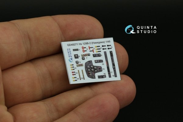 Quinta Studio QD48271 Hs 129B-2 3D-Printed &amp; coloured Interior on decal paper (Hasegawa) 1/48