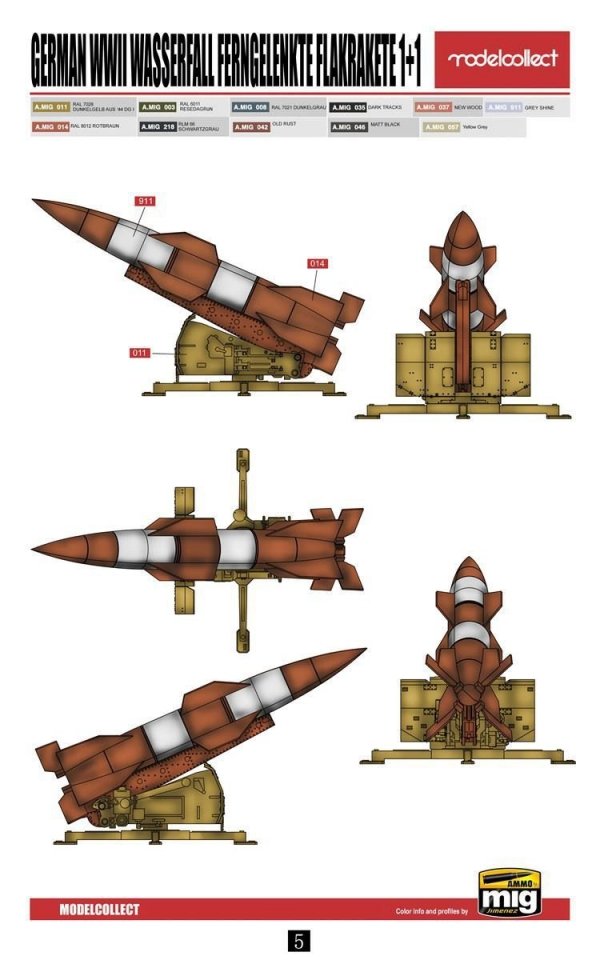 Modelcollect UA72141 German WWII Wasserfall Ferngelenkte Flakrakete 1+1 pack 1:72