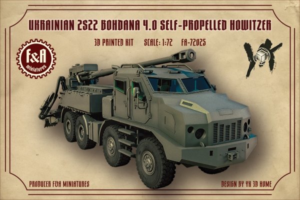 F&amp;A Miniatures FA-72025 2S22 Bohdana 4.0 1/72