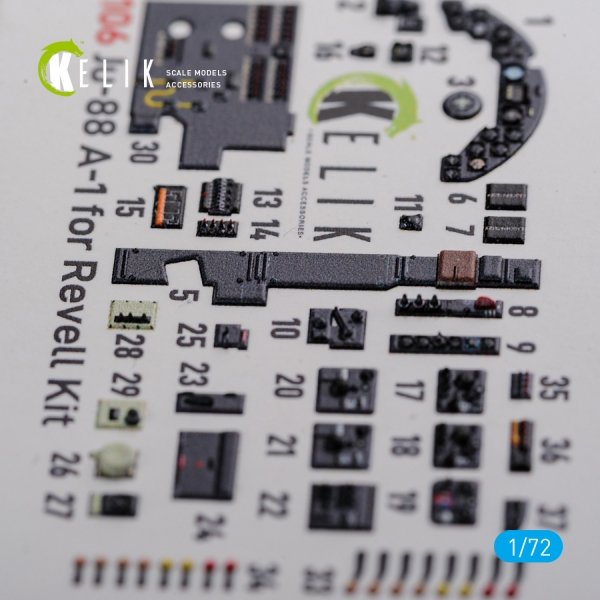 KELIK K72106 Ju-88 A-1 interior 3D decals for Revell kit 1/72
