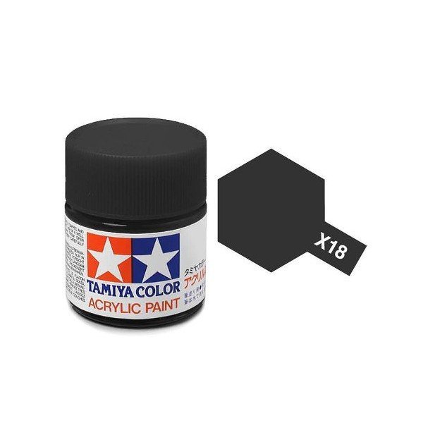 Tamiya 81018 Acryl X-18 Semi Gloss Black 23ml