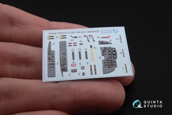 Quinta Studio QD48089 Me-262A 3D-Printed &amp; coloured Interior on decal paper (for HobbyBoss kit) 1/48