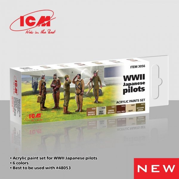ICM 3056 Acrylic paints set for WWII Japanese pilots 12 ml х 6