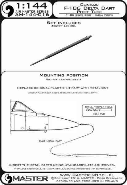 Master AM-144-016 F-106 Delta Dart - Pitot Tube 1:144