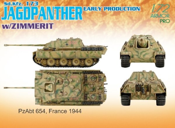 Dragon 7241 Sd.Kfz. 173 JAGDPANT. E.PROD.w/ZIMMERIT (1:72)