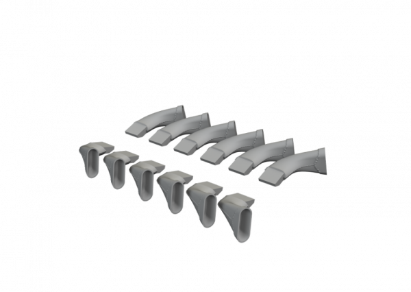 Eduard 624005 Spitfire Mk.VIII Exhaust Fishtail PRINT AIRFIX 1/24