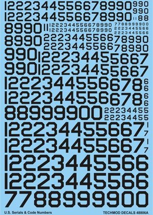 Techmod 48806 - U.S. Serial &amp; Code Numbers (1:48)