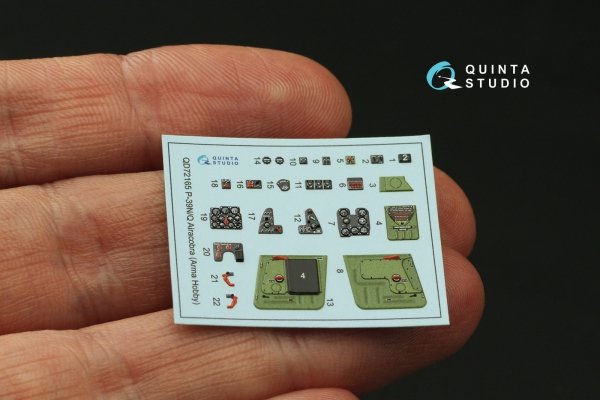 Quinta Studio QD72165 P-39Q/N Airacobra 3D-Printed coloured Interior on decal paper (Arma Hobby) 1/72