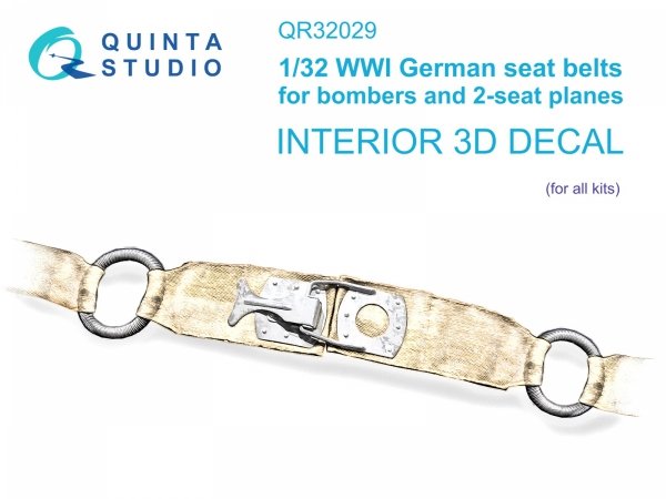 Quinta Studio QR32029 WWI German seats Belts for bombers 1/32