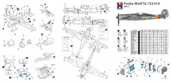 Hobby 2000 48017 Focke-Wulf Ta 152 H-0 ( DRAGON + CARTOGRAF ) 1/48