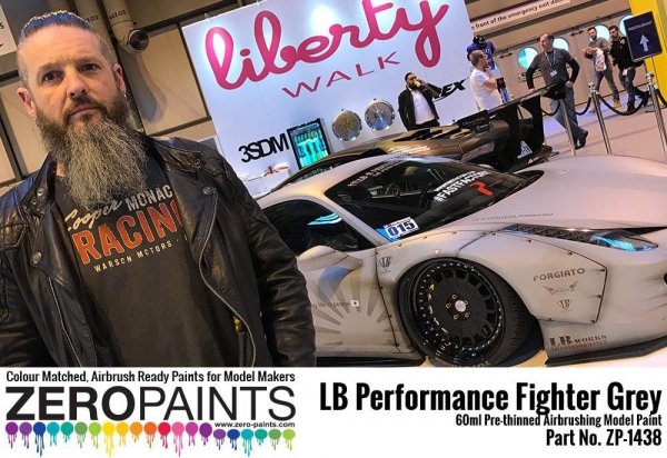 Zero Paints ZP-1438 - LB Performance Zero Fighter (Combat Style) Grey Paint (LB Works Ferrari 458, Lamborghini Aventador, Murciéelago) 60ml