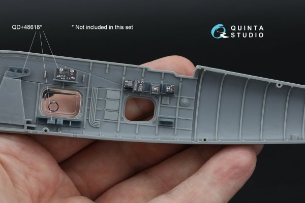 Quinta Studio QD+48617 Fairey Barracuda Gunner Station 3D-Printed &amp; coloured Interior on decal paper (Trumpeter) (with 3D-printed resin parts) 1/48