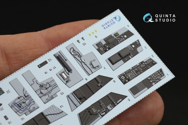 Quinta Studio QD48216 F/A-18D Late 3D-Printed &amp; coloured Interior on decal paper with resin parts (Kinetic) 1/48