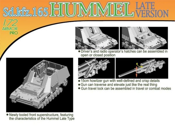 Dragon 7301 Sd.Kfz.165 HUMMEL Late Version (1:72)
