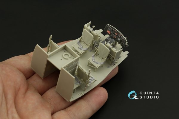 Quinta Studio QD48267 UH-1D 3D-Printed coloured Interior on decal paper (KittyHawk) 1/48