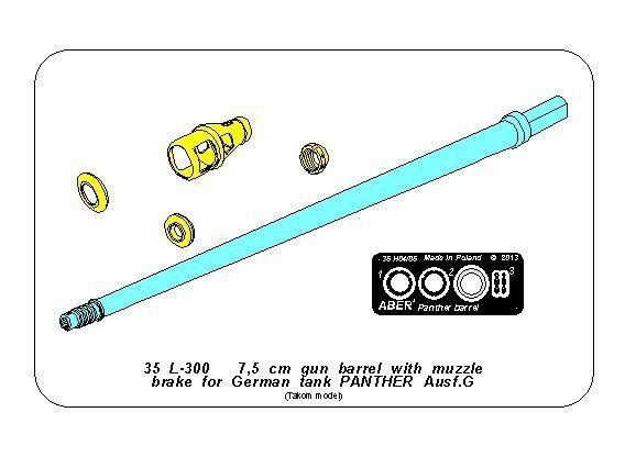 Aber 35L-300 Lufa z hamulcem wylotowym do Pantery G dla modeli Takom 1/35