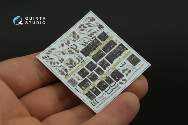 Quinta Studio QD35118 AH-64D Extended forward avionics bays 3D-Printed &amp; coloured Interior on decal paper (Takom) 1/35