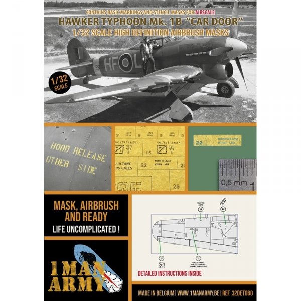 1 Man Army 32DET060 Hawker Typhoon Mk. 1B "Car Door" (Airscale) 1/32