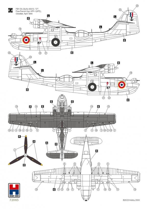 Hobby 2000 72065 Consolidated PBY-5A Catalina ETO ( Academy + CARTOGRAF + MASKI) 1/72