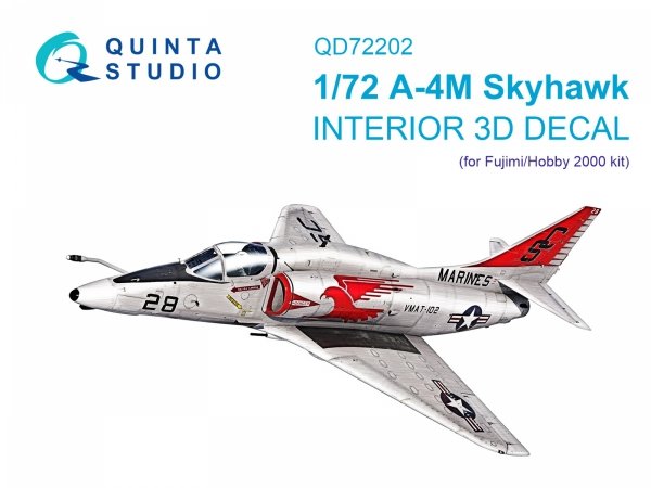 Quinta Studio QD72202 A-4M 3D-Printed &amp; coloured Interior on decal paper (Fujimi/Hobby 2000) 1/72