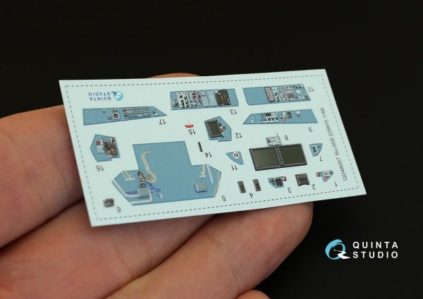 Quinta Studio QD48057 Su-35S 3D-Printed &amp; coloured Interior on decal paper (for GWH kit) 1/48