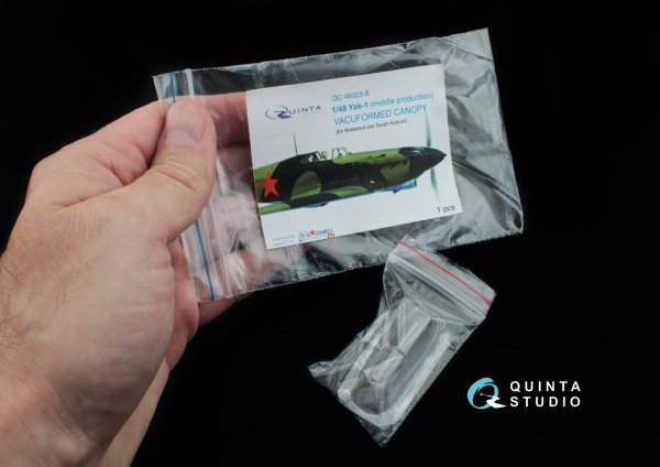 Quinta Studio QC48003-S Yak-1 vacuformed clear canopy 1 pcs (for SF or Modelsvit kit) 1/48