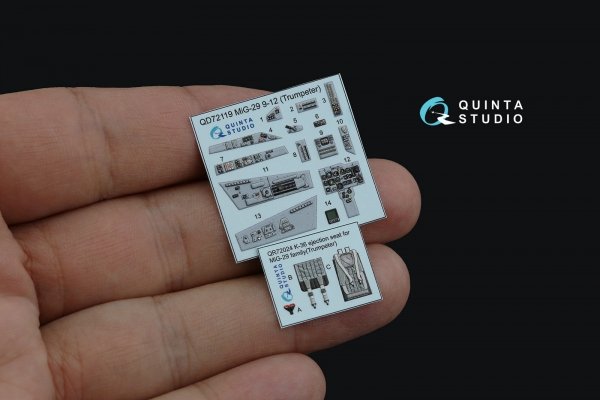 Quinta Studio QD72119 MiG-29 9-12 3D-Printed coloured Interior on decal paper (Trumpeter) 1/72