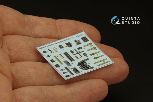 Quinta Studio QD72059 Ju 87 D/G 3D-Printed &amp; coloured Interior on decal paper (Academy/Special Hobby) 1/72