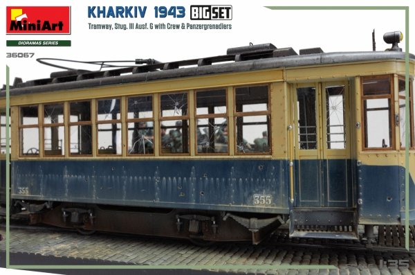 Miniart 36067 Kharkiv 1943: Tram &amp; Stug. III Ausf. G w/Crew. BIG SET 1/35