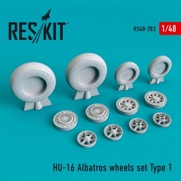 RESKIT RS48-0283 HU-16 &quot;ALBATROS&quot; WHEELS SET TYPE 1 1/48